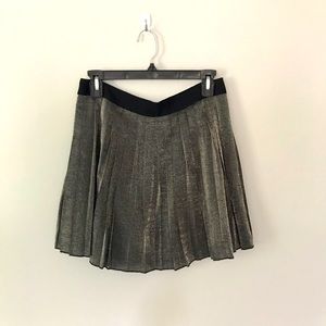 Madewell Silver Pleated Mini Skirt 6 NWT